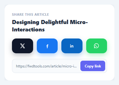 Screenshot of the Social Share Bar snippet rendered live