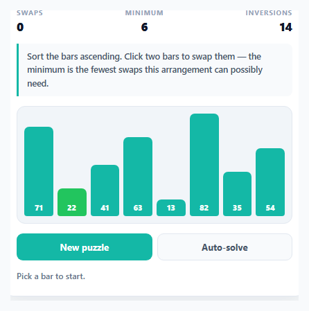 Sorting Swap Puzzle Game