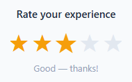 Screenshot of the Star Rating snippet rendered live