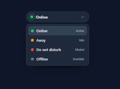Screenshot of the Status Pill snippet rendered live