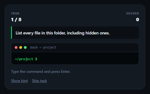 Terminal Command Game
