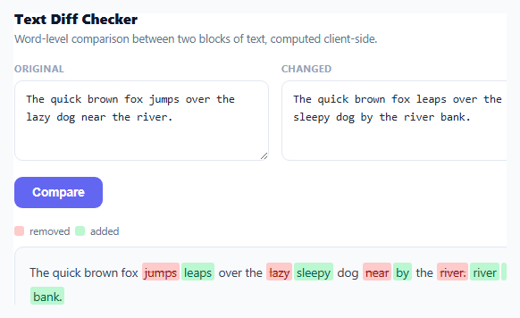 Text Diff Checker