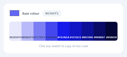 Screenshot of the Theme Palette Generator snippet rendered live