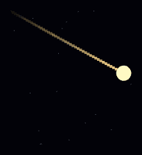 Screenshot of the Three.js Comet Trail snippet rendered live