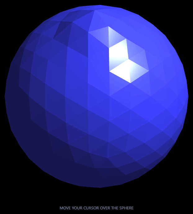 Screenshot of the Three.js Interactive Mesh Distortion snippet rendered live