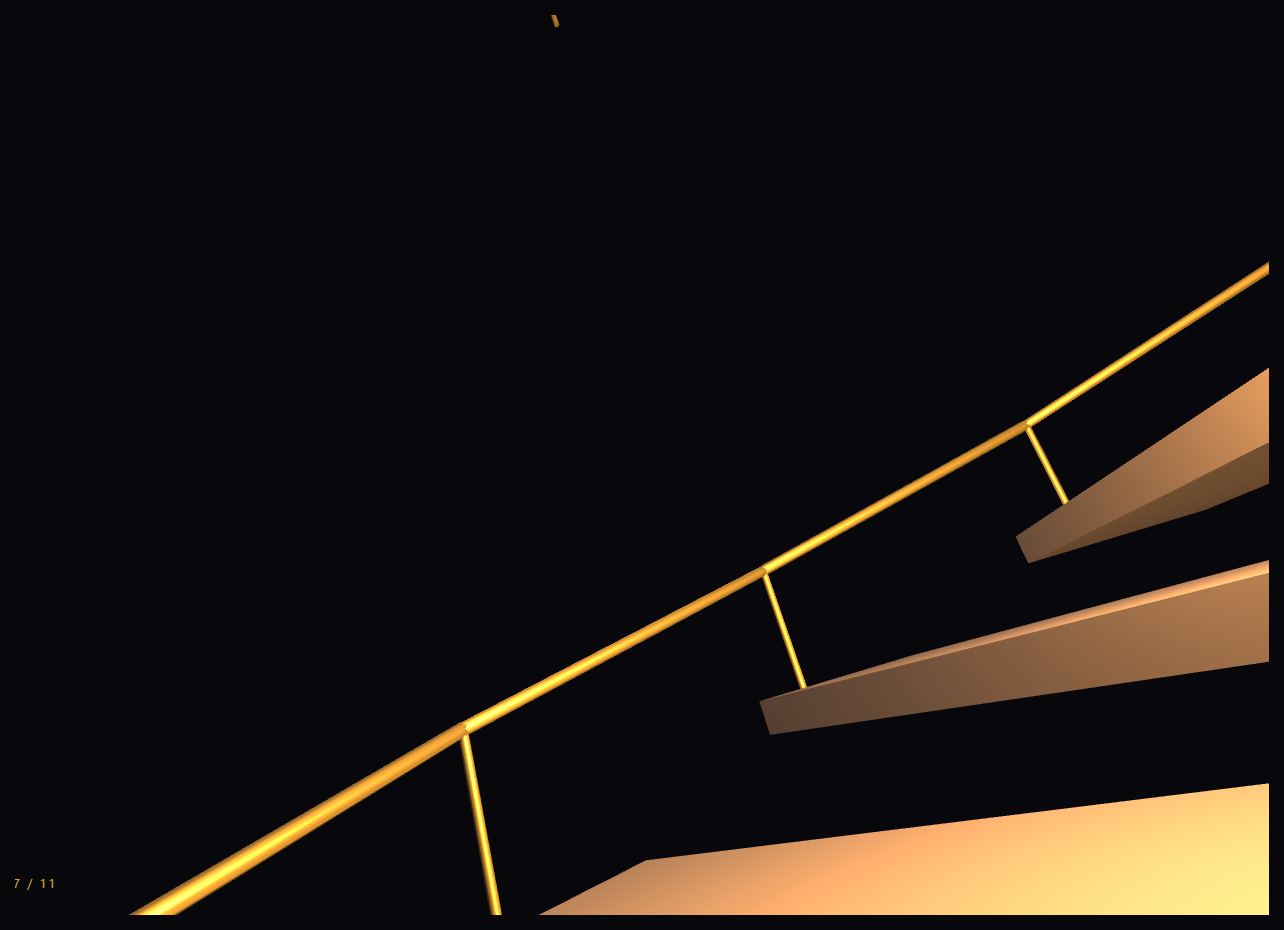 Screenshot of the Three.js Scroll Spiral Staircase Climb snippet rendered live