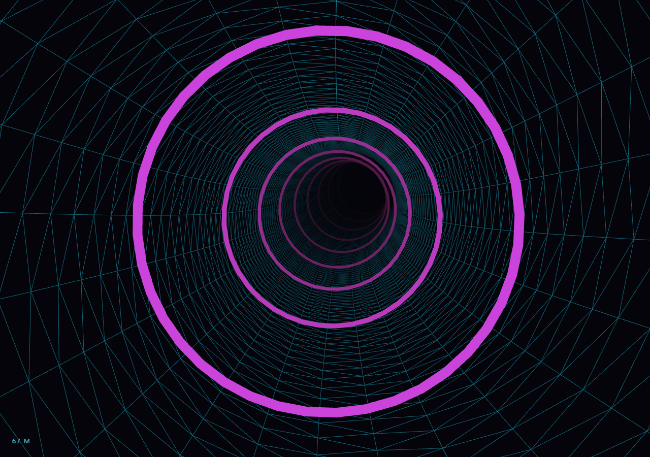 Screenshot of the Three.js Scroll Tunnel Travel snippet rendered live