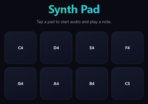 Tone.js Synth Pad