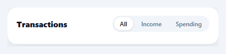 Screenshot of the Transaction List snippet rendered live