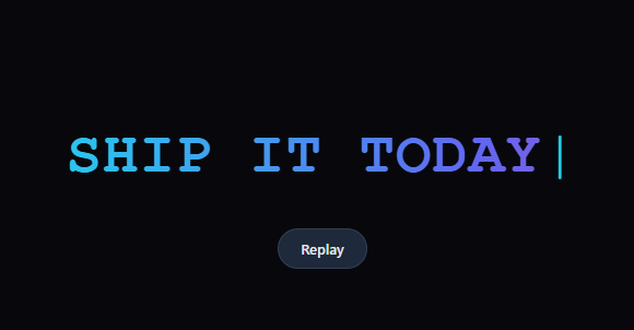 Typewriter Glitch Gradient Reveal