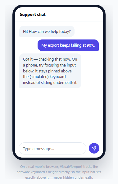 Keyboard-Safe Fixed Input Bar with the VisualViewport API