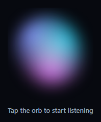 Screenshot of the Voice Assistant Orb snippet rendered live