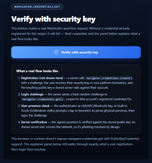 WebAuthn Security Key Prompt