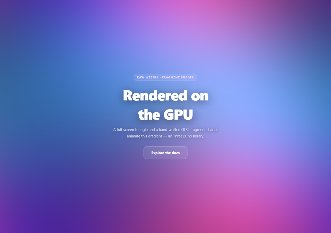 WebGL Gradient Shader Background