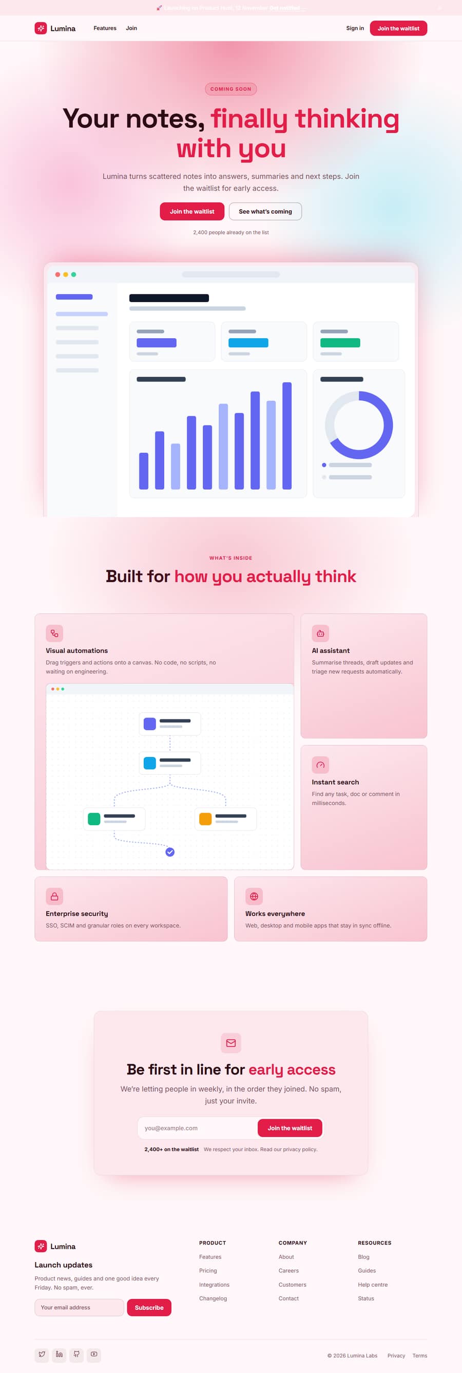 Startup Launch & Waitlist