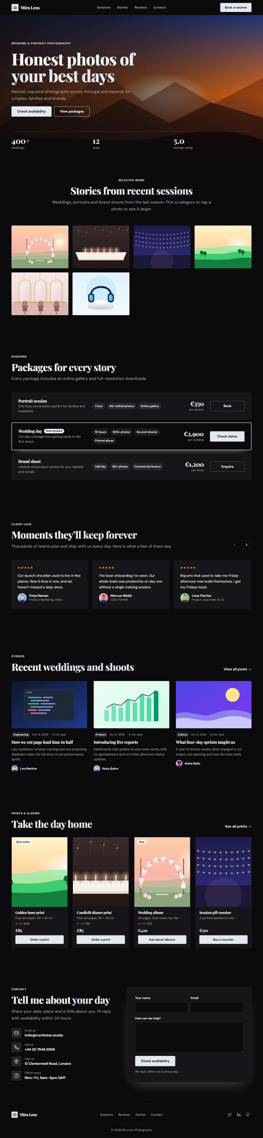 Photographer Website