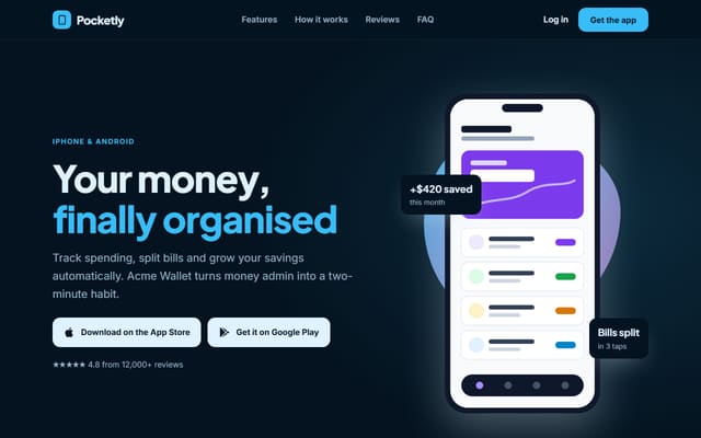 Mobile App Landing Page template preview