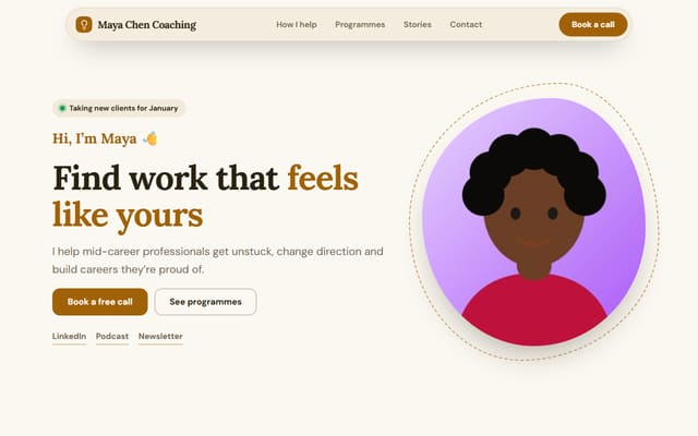 Coach & Consultant Website template preview