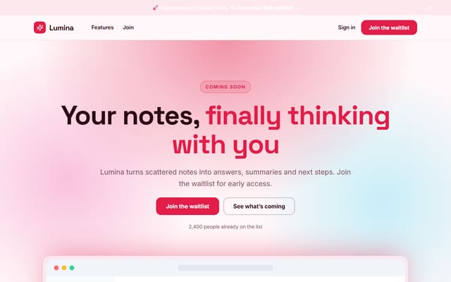 Startup Launch & Waitlist template preview