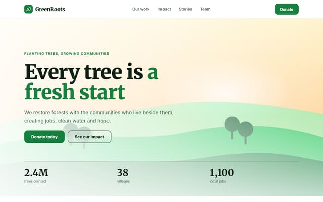 Nonprofit & Charity Website template preview