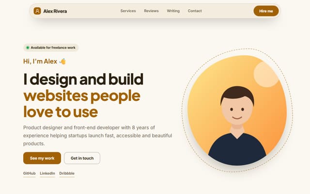 Personal Portfolio Website template preview
