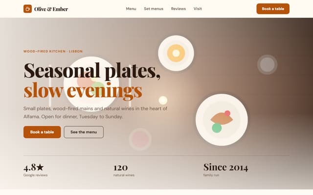 Restaurant Website template preview