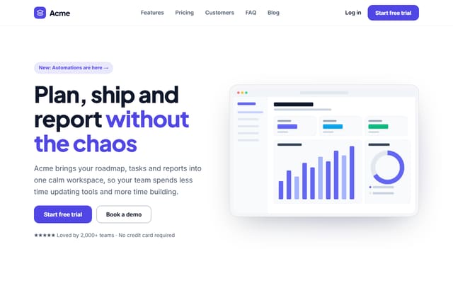 SaaS Landing Page template preview