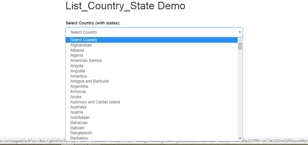 html country state city dropdown