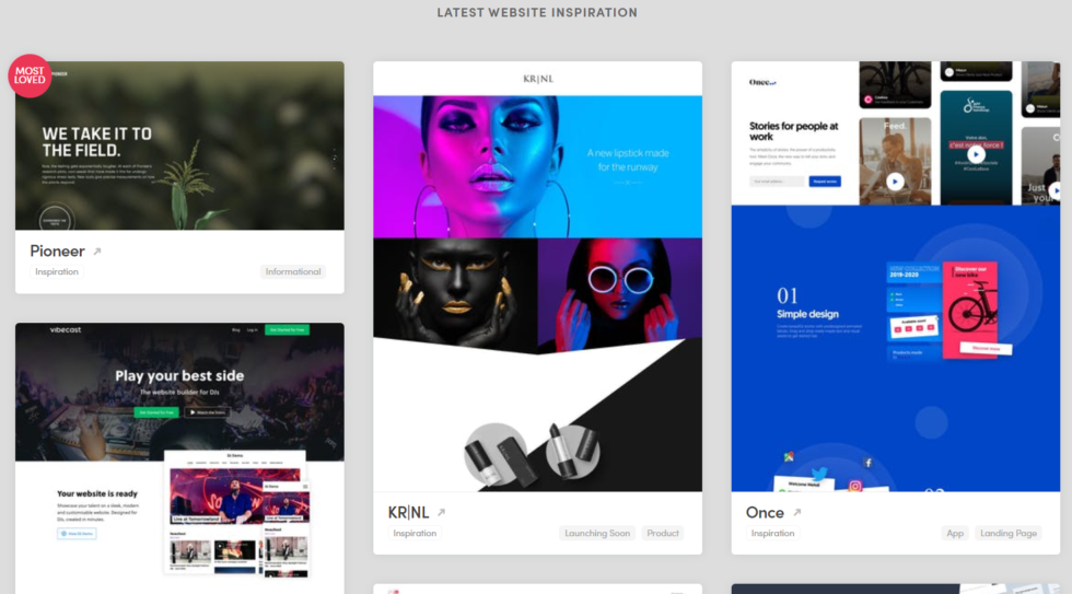 One Page Website Showcase - Design Inspiration - Misc